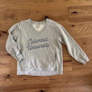 Women's V-Neck Columbia University Sweatshirt in Gray